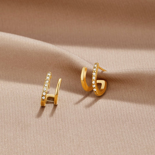 Pendientes de Garra de Oro y Cristal | LUNVIA