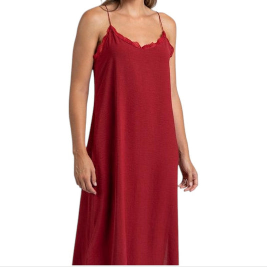 Vestido con escote de encaje, tirantes finos Lunvia