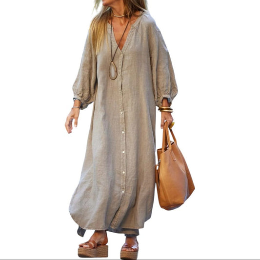 Maxi Vestido Retro Loose | LUNVIA