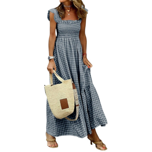 Maxi vestido con volantes Martina | LUNVIA