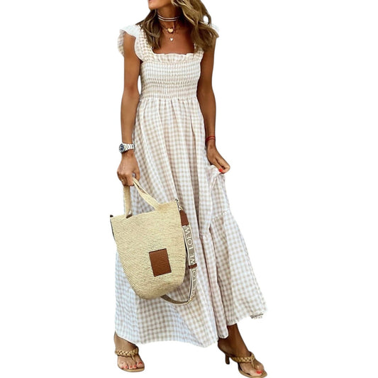 Maxi vestido con volantes Martina | LUNVIA