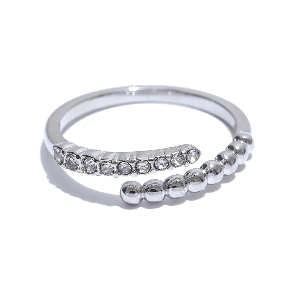 Anillo Doble Textura Brillante | LUNVIA
