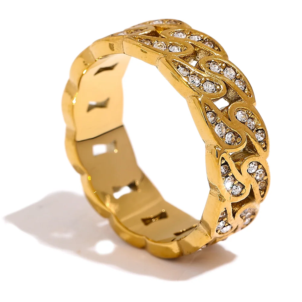 Anillo Hoja Elegante con Brillo | LUNVIA