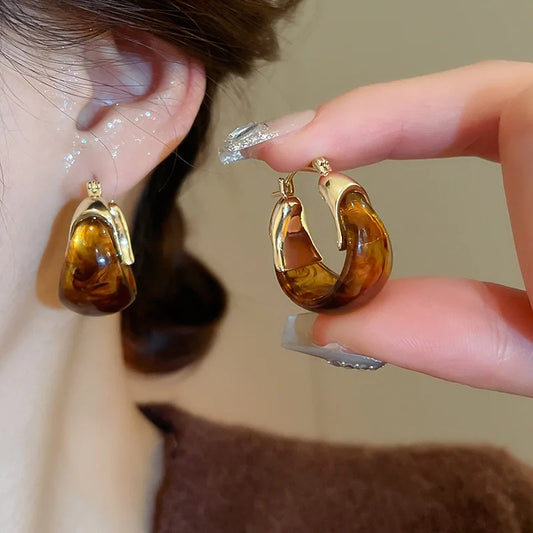 Pendientes Aro Resina Vintage | LUNVIA