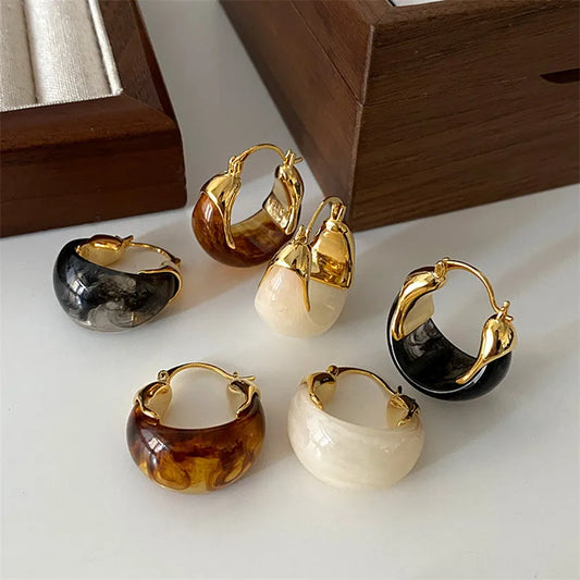 Pendientes Aro Resina Vintage | LUNVIA