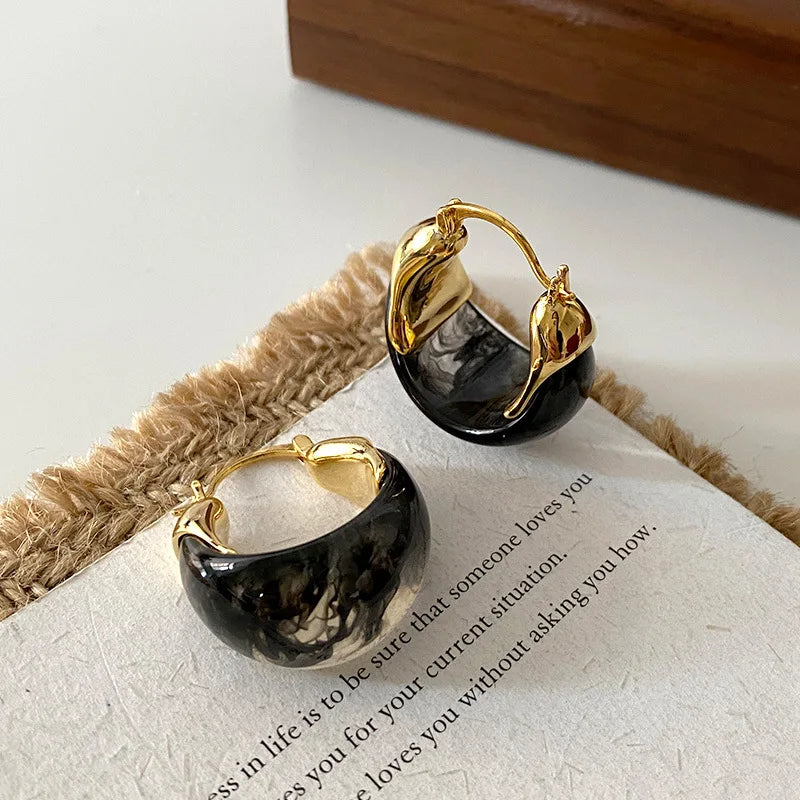Pendientes Aro Resina Vintage | LUNVIA