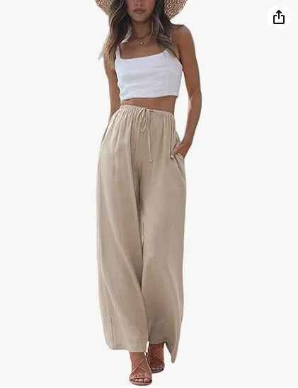 línea casual pantalón pierna ancha pantalón alena | LUNVIA