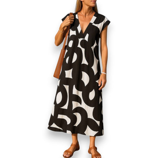 Vestido fluido con escote en V | LUNVIA