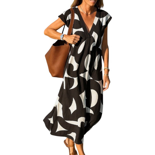 Vestido fluido con escote en V | LUNVIA