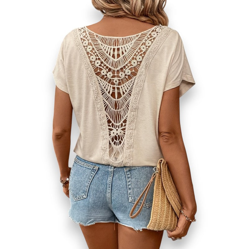 Camiseta de mujer con elegante encaje | LUNVIA
