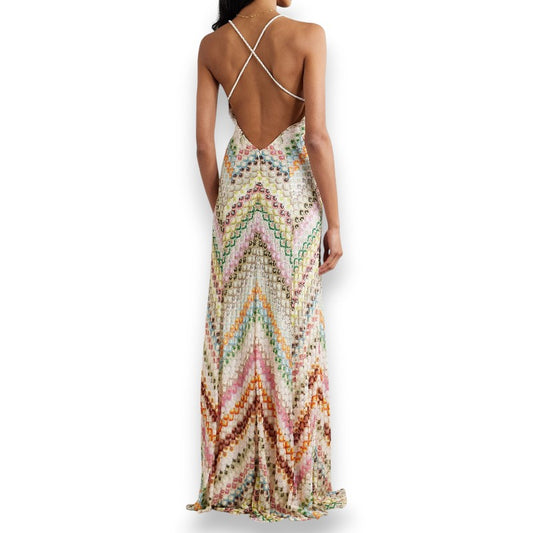 Maxi Vestido Becki Abierto de Punto de Colores