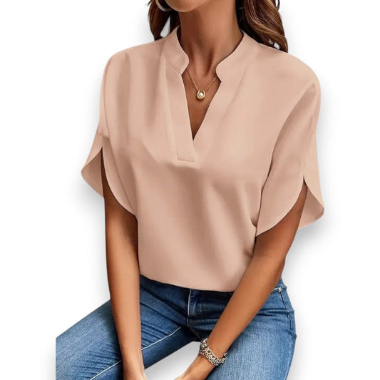 Blusa con cuello en V y forma fluida Anna