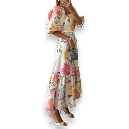 Vestido midi floral | LUNVIA