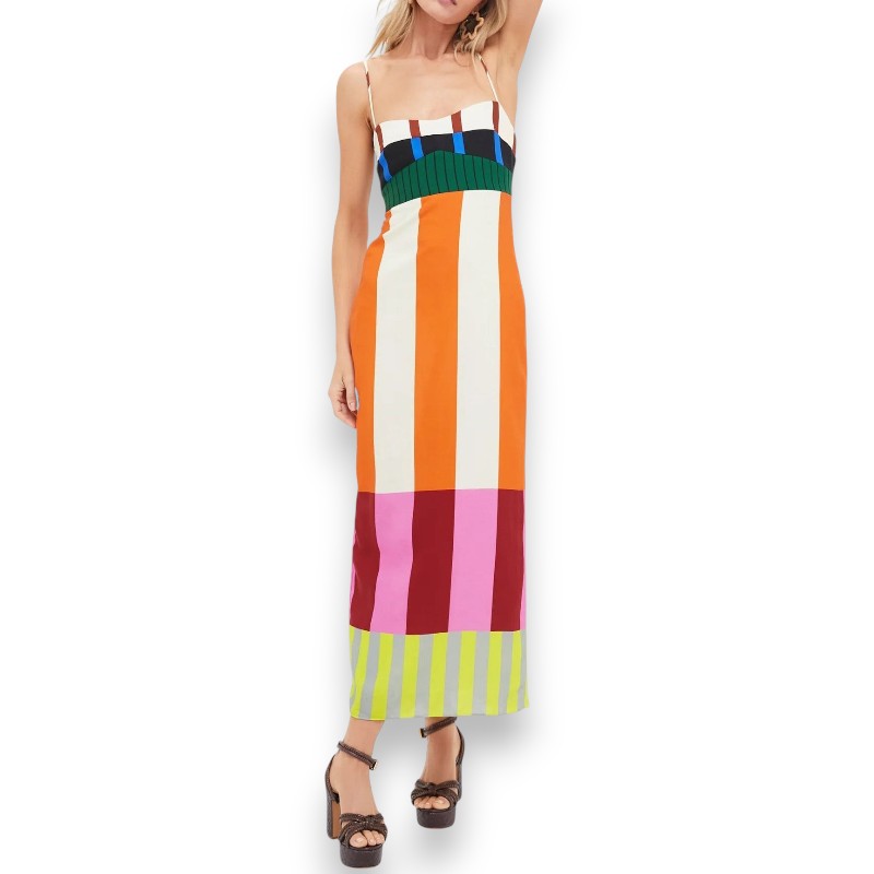 Julietta maxi vestido de rayas de colores | LUNVIA