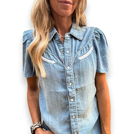 Camisa western azul