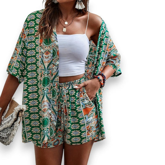 Conjunto Kimono Estampado Floral | LUNVIA