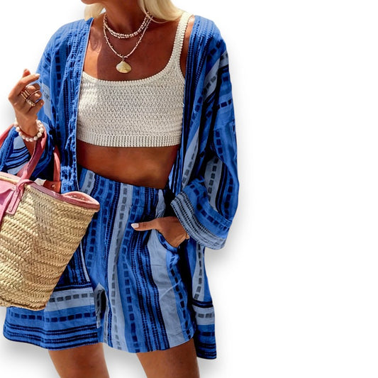 LUNVIA | Conjunto de top y pantalón corto estampado Chic