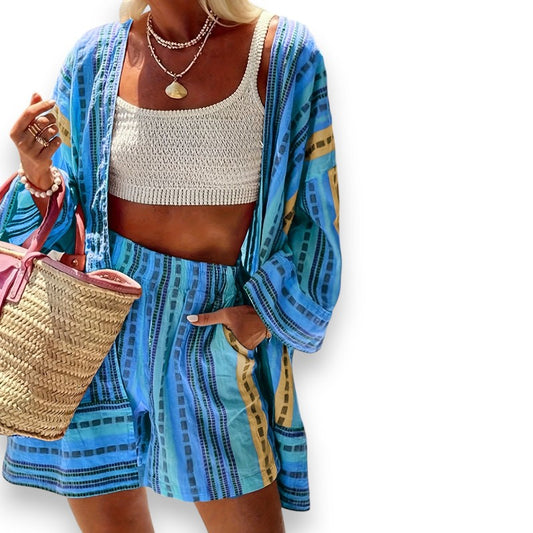 LUNVIA | Conjunto de top y pantalón corto estampado Chic