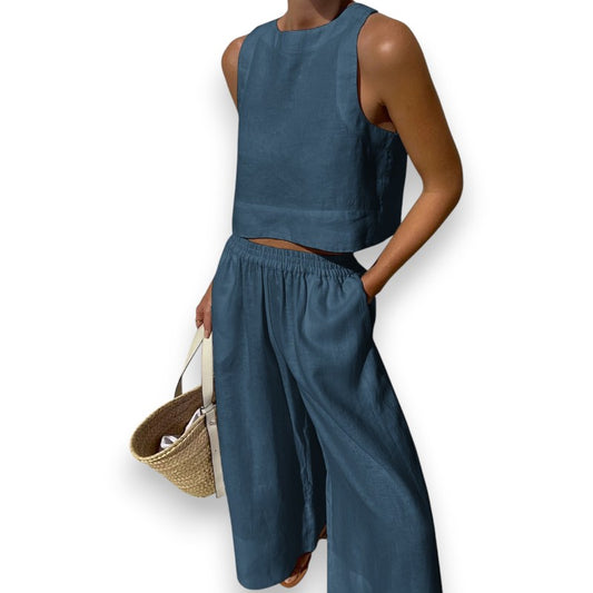LUNVIA | Conjunto de verano de lino