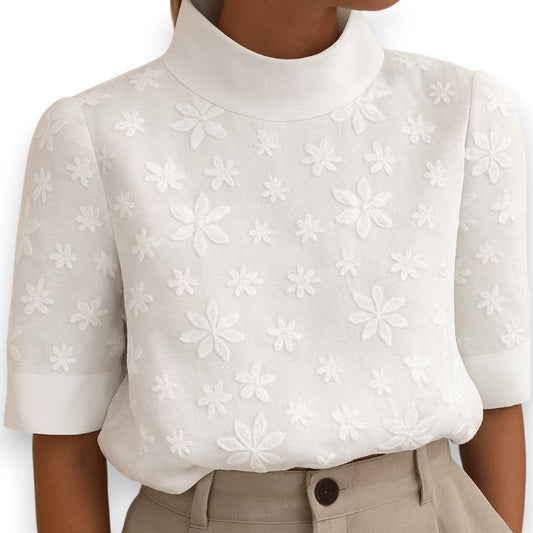 Blusa Elegante con Estampado de Flores | LUNVIA