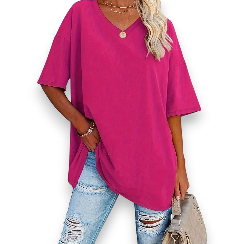 Blusa chic con cuello en V | LUNVIA
