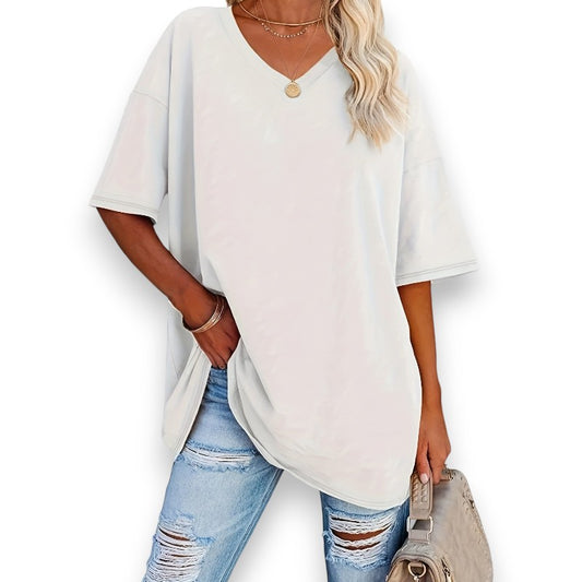 Blusa chic con cuello en V | LUNVIA