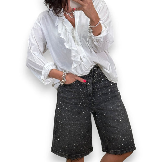 Shorts de Jean con Strass | LUNVIA