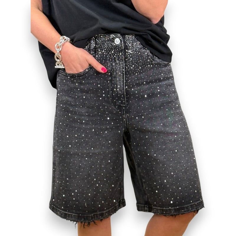 Shorts de Jean con Strass | LUNVIA