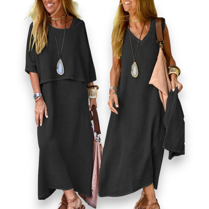 Conjunto de vestido de verano para mujer con top y vestido sin mangas | LUNVIA