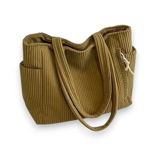 Bolso de mano de canalé con detalle de cordón | LUNVIA