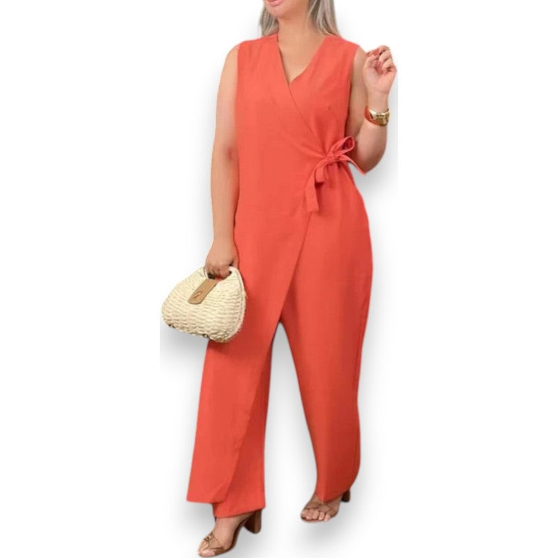 Elegante mono con cuello en V | LUNVIA