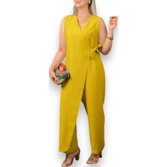 Elegante mono con cuello en V | LUNVIA