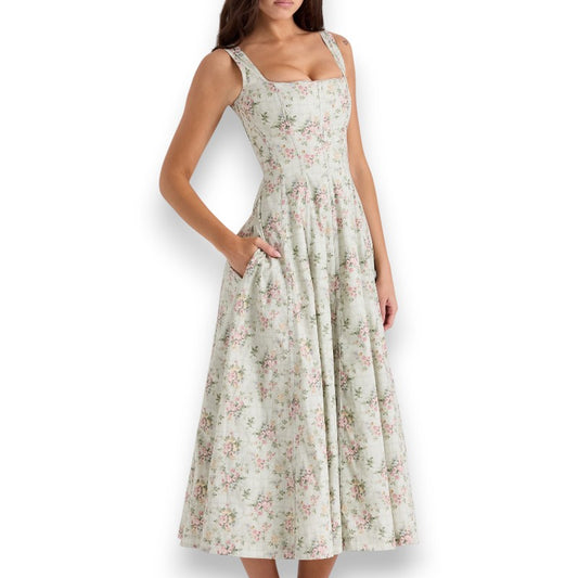 Vestido midi floral holgado Maria | LUNVIA