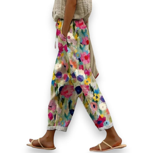 Tansy | Pantalón con estampado floral colorido