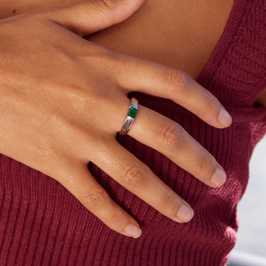 Anillo Ember Plata & Esmeralda  | LUNVIA