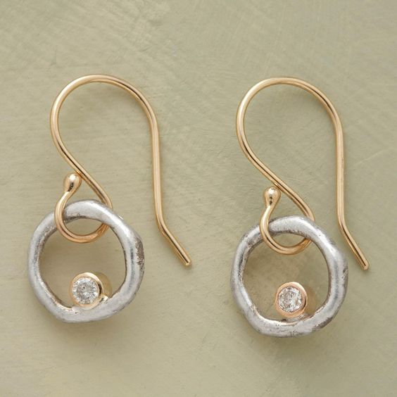 Pendientes en Oro y Plata Vintage con Circonita | LUNVIA