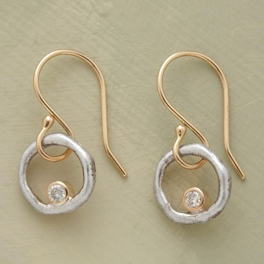 Pendientes en Oro y Plata Vintage con Circonita | LUNVIA