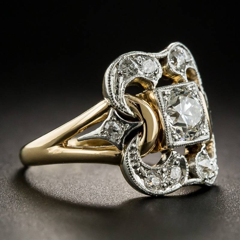 Anillo Vintage de Oro con Circonitas | LUNVIA